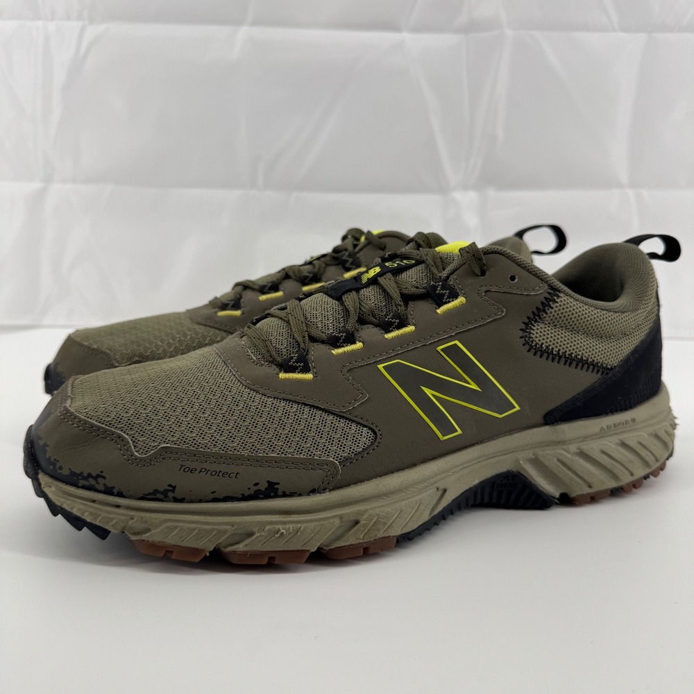 New Balance 510v5 Trail Shoes Mens 11 Olive Green Yellow MT510CC5 Toe Protect